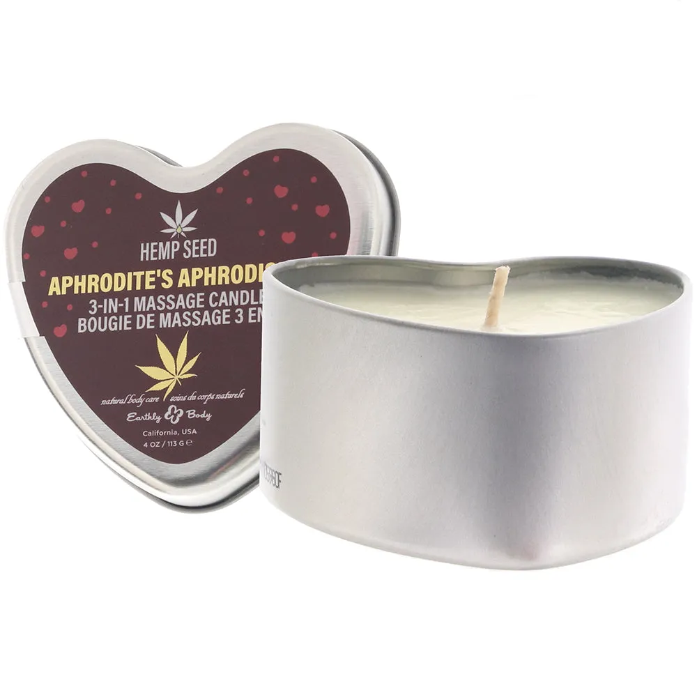 3-In-1 Massage Heart Candle 4oz in Aphrodite's Aphrodisiac