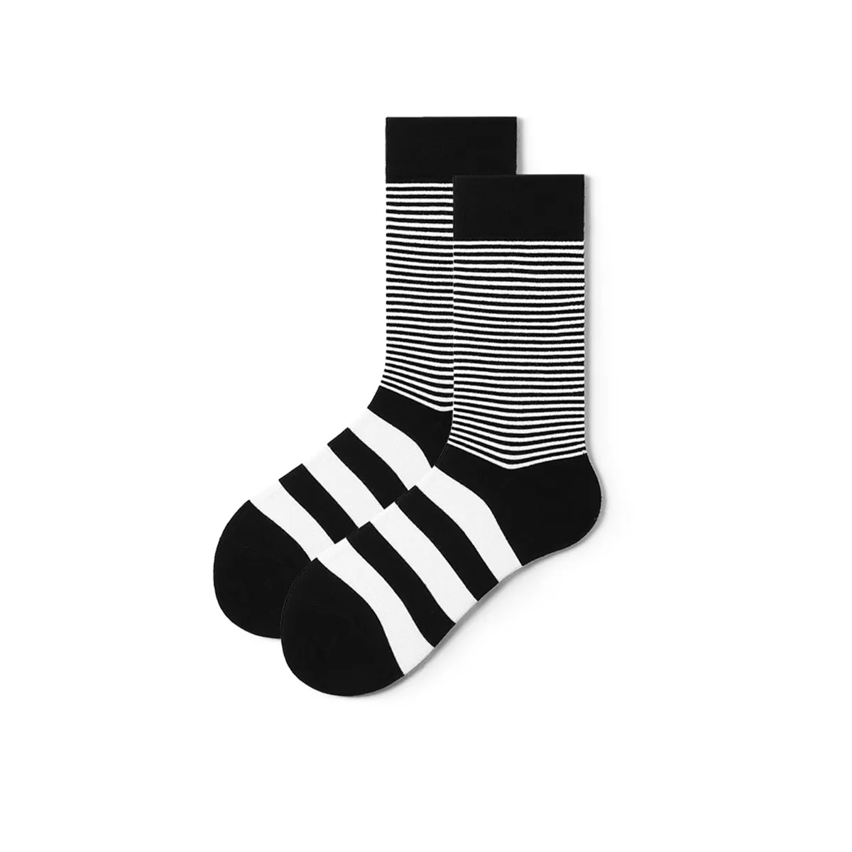 All Black All-season Men 5pcs Crew Socks Set