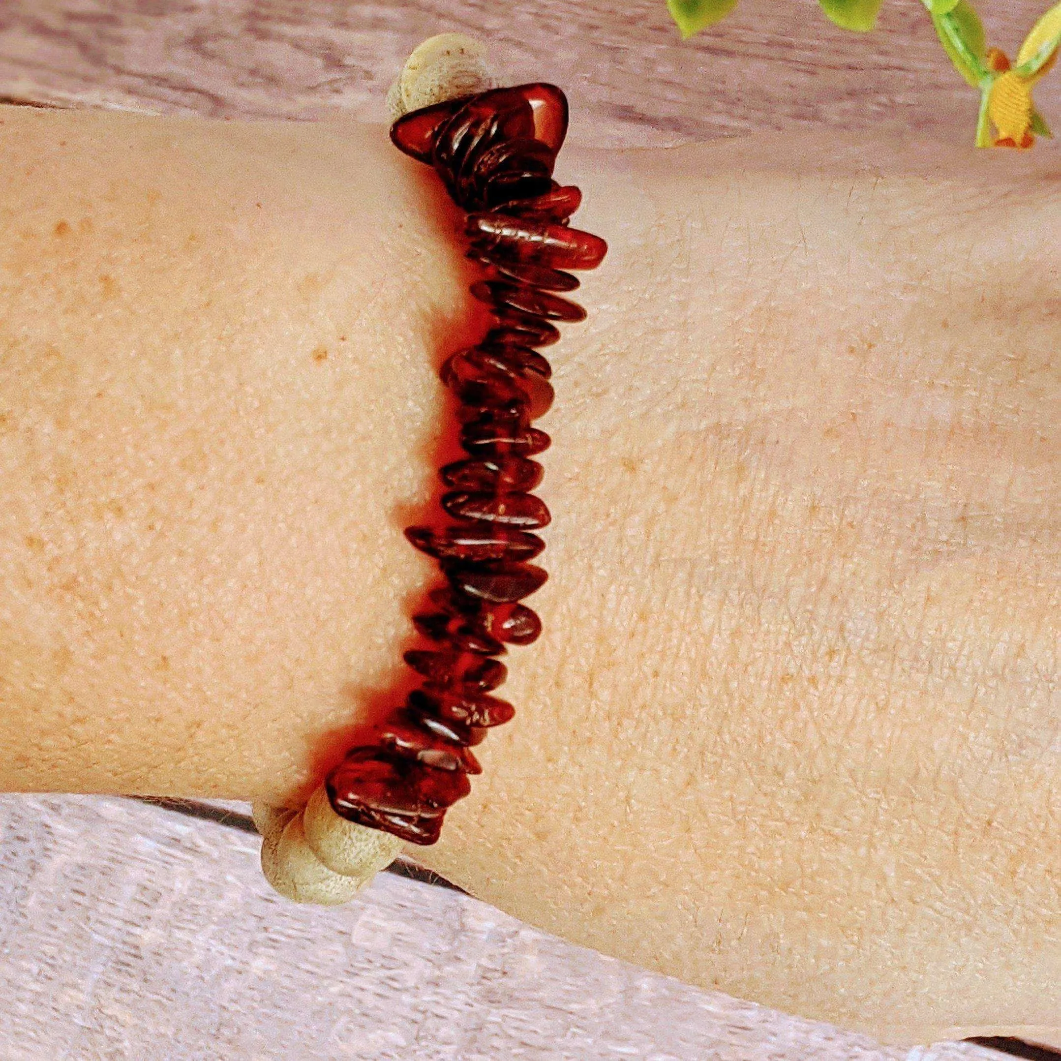 Amber Gemstone Chip Diffuser Bracelet- Life Force Bracelet