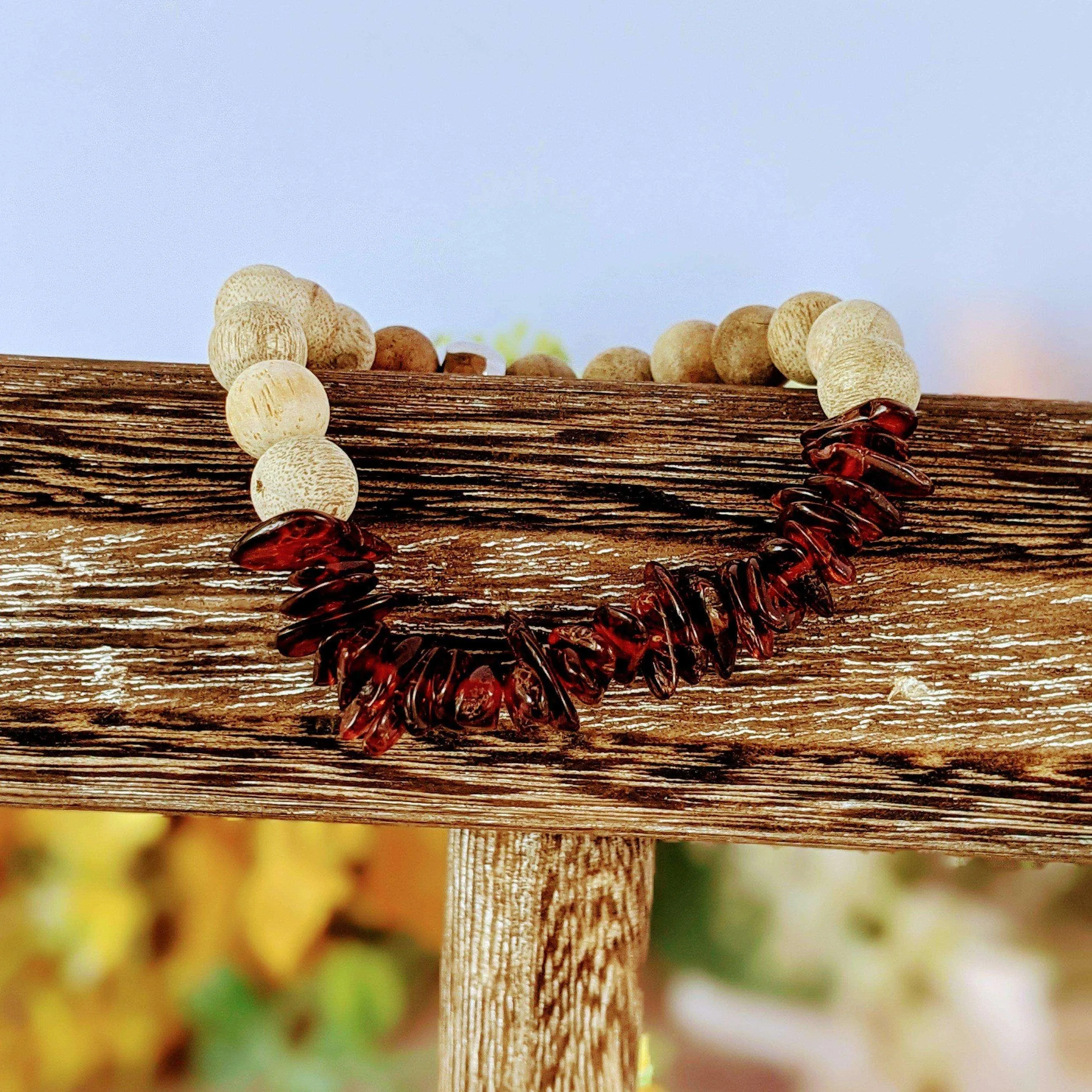 Amber Gemstone Chip Diffuser Bracelet- Life Force Bracelet