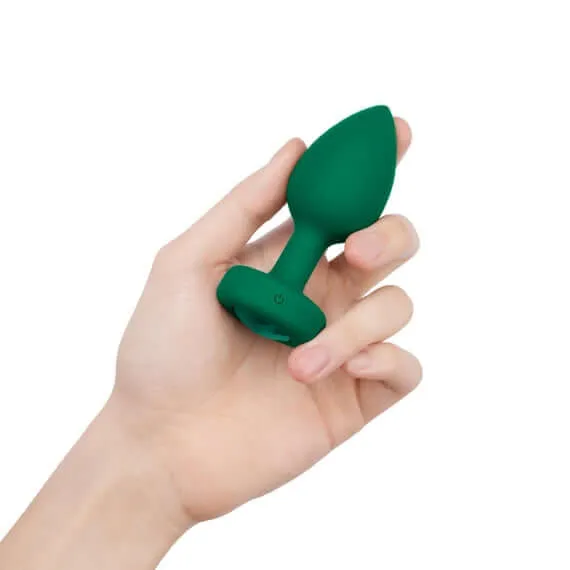 B-Vibe Vibrating Jewel Plug Emerald Green M/L - Sparkling Anal Pleasure