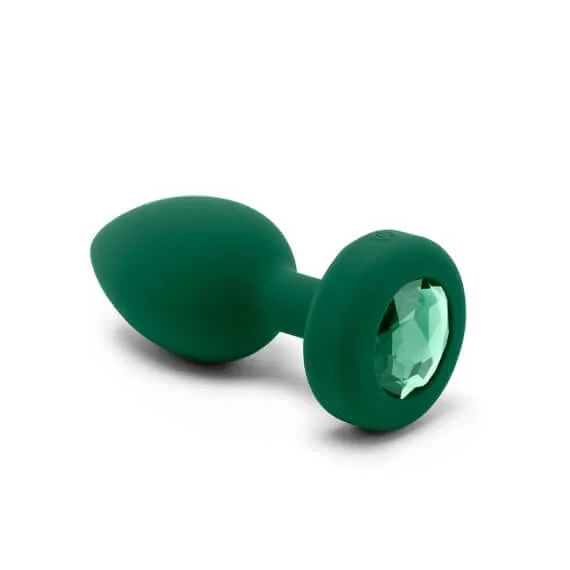 B-Vibe Vibrating Jewel Plug Emerald Green M/L - Sparkling Anal Pleasure