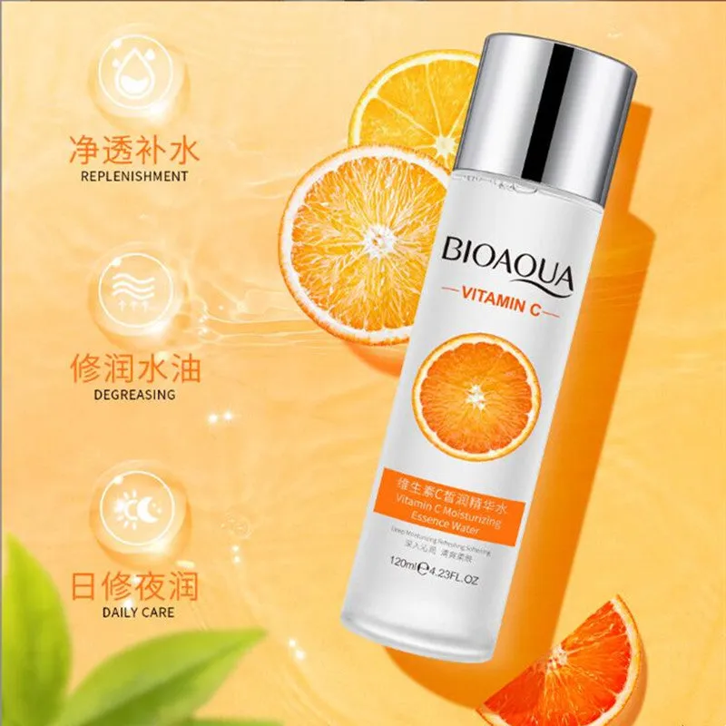 BIOAQUA Vitamin C Facial Toner - Pore-Minimizing, Nourishing, Moisturizing, Brightening, and Skin-Softening 120ML (Model: BQY79836)