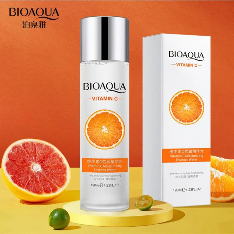 BIOAQUA Vitamin C Facial Toner - Pore-Minimizing, Nourishing, Moisturizing, Brightening, and Skin-Softening 120ML (Model: BQY79836)