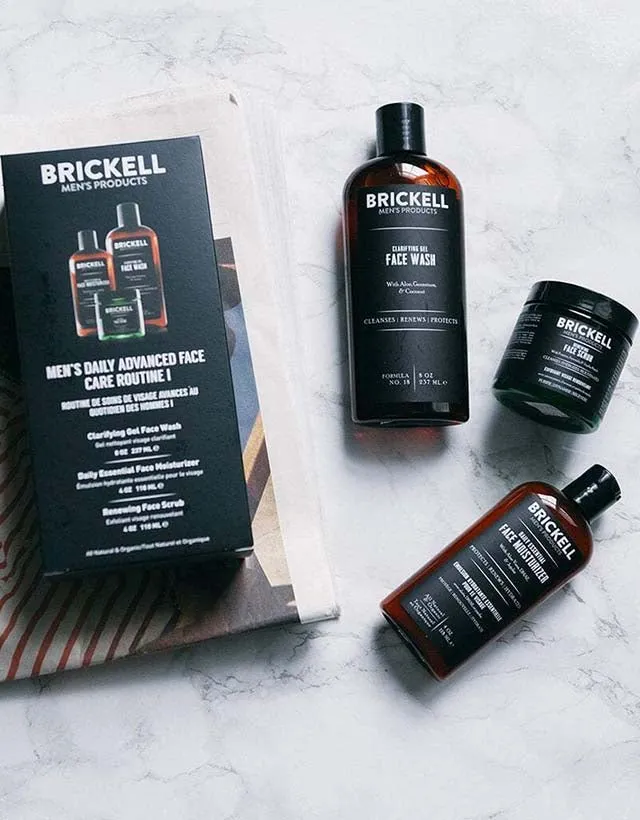 Brickell Men's Products - Men's Daily Advanced Face Care Routine I (Normal/Oily Skin) (Expiry - Dec 2023)