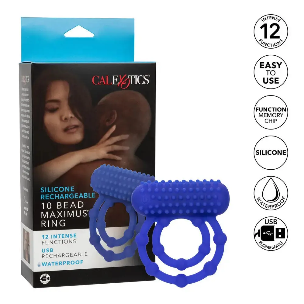 California Exotic Silicone Blue Stretchy Rechargeable Cock Ring